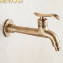 GobekUsa Antique Brass Finish Wall Mount Bibcock Faucet for Bathroom and Washing Machine