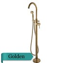 GobekUsa Antique Brass Floor Mount Tub Faucet Swivel Spout Shower Mixer Tap