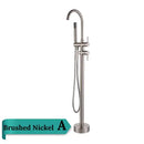 GobekUsa Antique Brass Floor Mount Tub Faucet Swivel Spout Shower Mixer Tap