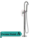 GobekUsa Antique Brass Floor Mount Tub Faucet Swivel Spout Shower Mixer Tap