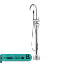 GobekUsa Antique Brass Floor Mount Tub Faucet Swivel Spout Shower Mixer Tap