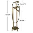 GobekUsa Antique Brass Freestanding Bathtub Filler with Hand Shower