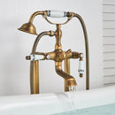 GobekUsa Antique Brass Freestanding Bathtub Filler with Hand Shower
