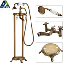 GobekUsa Antique Brass Freestanding Bathtub Filler with Hand Shower