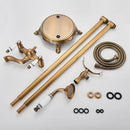GobekUsa Antique Brass Freestanding Bathtub Filler with Hand Shower