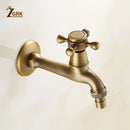 Antique brass garden bibcock tap outdoor cross handle faucet by Decorbites