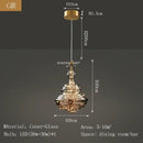 GobekUsa Antique Brass Glass Chandelier for Dining Room and Bar