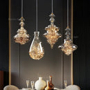 GobekUsa Antique Brass Glass Chandelier for Dining Room and Bar