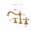 GobekUsa Antique Brass Gold Bathroom Basin Faucet with Double Handles