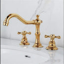 GobekUsa Antique Brass Gold Bathroom Basin Faucet with Double Handles