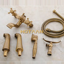 GobekUsa Antique Brass Hand Held Shower Head Kit for Bathroom Bath Tub Faucet