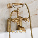 GobekUsa Antique Brass Hand Held Shower Head Kit for Bathroom Bath Tub Faucet