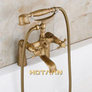 GobekUsa Antique Brass Hand Held Shower Head Kit for Bathroom Bath Tub Faucet