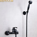 GobekUsa Antique Brass Hand Held Shower Head Kit for Bathroom Wall Mount
