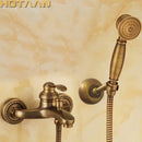 GobekUsa Antique Brass Hand Held Shower Head Kit for Bathroom Wall Mount
