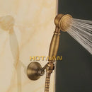 GobekUsa Antique Brass Hand Held Shower Head Kit for Bathroom Wall Mount