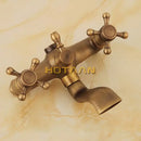 GobekUsa Antique Brass Hand-Held Shower Head Kit - Wall Mounted Shower Faucet