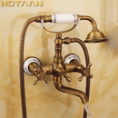 GobekUsa Antique Brass Hand-Held Shower Head Kit - Wall Mounted Shower Faucet