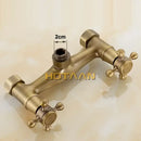 GobekUsa Antique Brass Hand Held Shower Kit - Wall Mounted Bathroom Shower Faucet