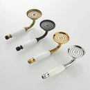 Antique brass and white ceramic hand held shower bathroom faucet by Decorbites