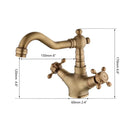 GobekUsa Antique Brass Kitchen Bathroom Faucet Swivel Mixer Tap Dual Handles Deck Mount