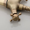 GobekUsa Antique Brass Kitchen Bathroom Faucet Swivel Mixer Tap Dual Handles Deck Mount
