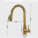 GobekUsa Antique Brass Kitchen Faucet 360° Rotation Sink Mixer Tap - Tuqiu Design