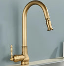 GobekUsa Antique Brass Kitchen Faucet 360° Rotation Sink Mixer Tap - Tuqiu Design
