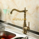 GobekUsa Antique Brass Kitchen Faucet 360° Swivel Basin Sink Mixer Tap YT-6025