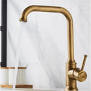 GobekUsa Antique Brass Kitchen Faucet 360° Swivel Sink Tap Mixer Hot Cold Rotating Faucet