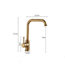 GobekUsa Antique Brass Kitchen Faucet 360° Swivel Sink Tap Mixer Hot Cold Rotating Faucet