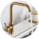 GobekUsa Antique Brass Kitchen Faucet 360° Swivel Sink Tap Mixer Hot Cold Rotating Faucet