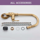 GobekUsa Antique Brass Kitchen Faucet Swivel Spout Pull Down Hot Cold Mixer