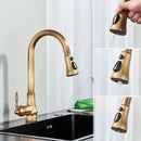 GobekUsa Antique Brass Kitchen Faucet with Pull Down Spout and Single Handle