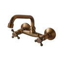 GobekUsa Antique Brass Kitchen Faucet with Swivel Spout and Dual Handle Mixer