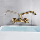 GobekUsa Antique Brass Kitchen Faucet with Swivel Spout and Dual Handle Mixer
