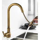 GobekUsa Antique Brass Kitchen Sink Faucet with Pull Down Swivel Spout