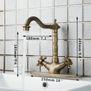 GobekUsa Antique Brass Kitchen Tap Mixer Faucet Double Handles Sink Torneiras Cozinha
