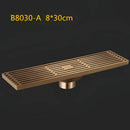GobekUsa Antique Brass Linear Shower Floor Drain with Art Carved Cover
