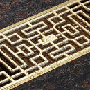 GobekUsa Antique Brass Linear Shower Floor Drain with Art Carved Cover
