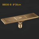 GobekUsa Antique Brass Linear Shower Floor Drain with Art Carved Cover