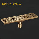 GobekUsa Antique Brass Linear Shower Floor Drain with Art Carved Cover
