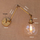 GobekUsa Antique Brass Loft Industrial Wall Lamp Swing Arm Sconce