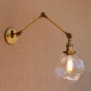 GobekUsa Antique Brass Loft Industrial Wall Lamp Swing Arm Sconce