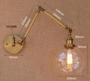 GobekUsa Antique Brass Loft Industrial Wall Lamp Swing Arm Sconce
