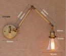 GobekUsa Antique Brass Loft Industrial Wall Lamp Swing Arm Sconce