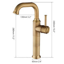 GobekUsa Antique Brass/Oil Rubbed Bronze Bathroom Faucet Deck Mount Single Handle Mixer Tap