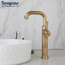 GobekUsa Antique Brass/Oil Rubbed Bronze Bathroom Faucet Deck Mount Single Handle Mixer Tap