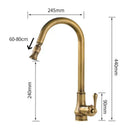 GobekUsa Antique Brass Pull Out Kitchen Faucet with Stream Sprayer Head