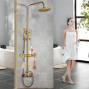 GobekUsa Antique Brass Rainfall Shower Faucet Set with 2 Functions
